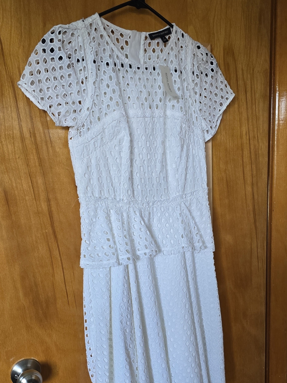 Banana Republic White Eyelet Midi Dress XS. Size 0